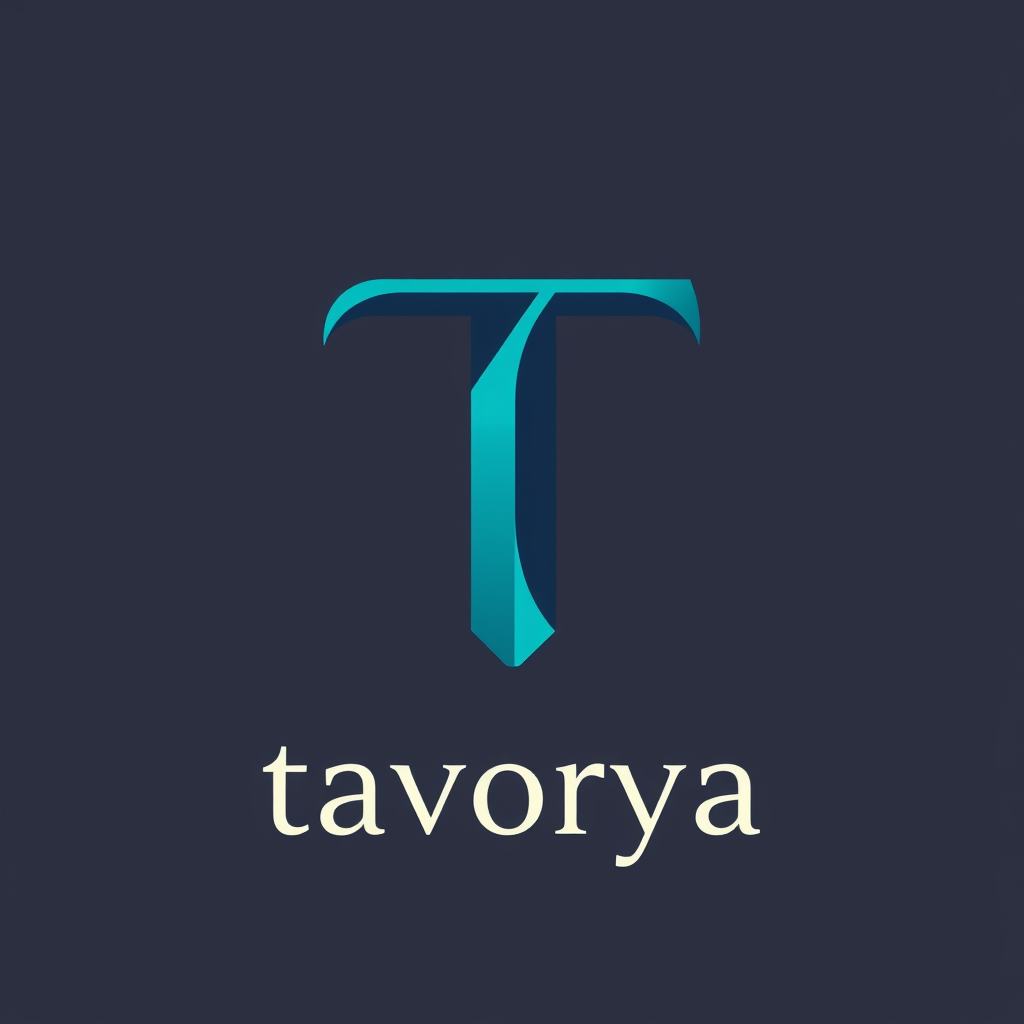 Main logo studio: nom tavorya je veux un logo avec un T couleur assez sobre et design simple je veux pas le tavorya en dessous juste le t