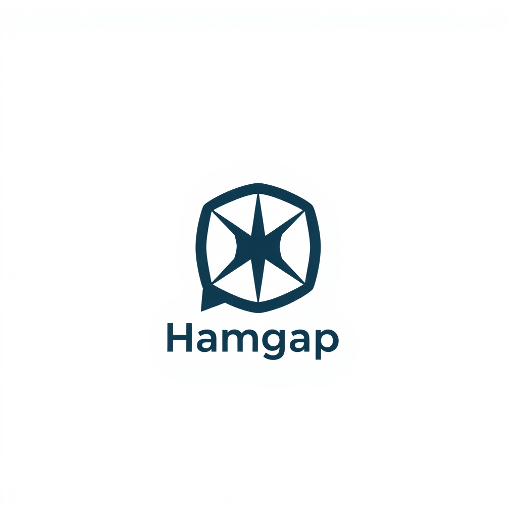 Minimalist Logo idea: minimalist logo, simple geometric mark for hamgap a messenger application for Afghanistan , flat vector, clean lines, centered, solid white background