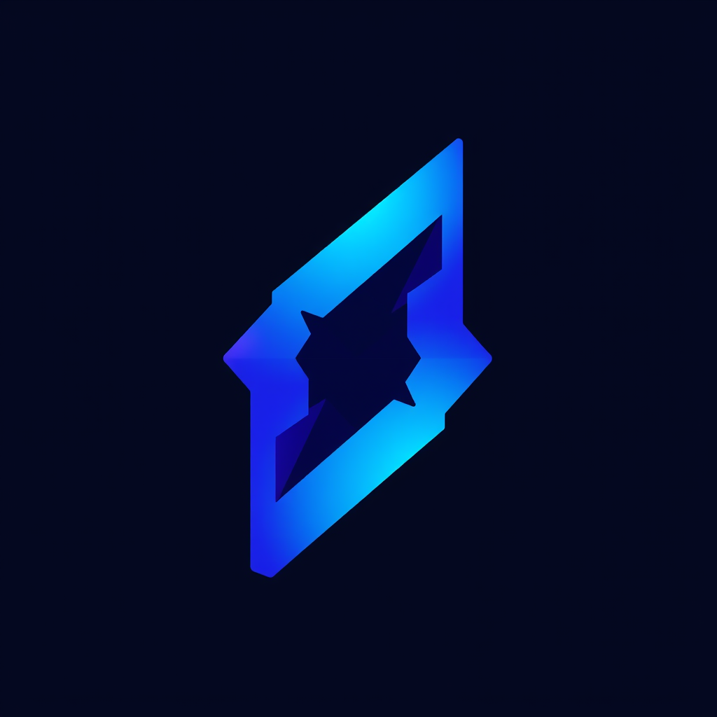 Main logo studio: abstract geometric icon logo for an AI tech startup named Nova, blue and violet Dj Chris B.