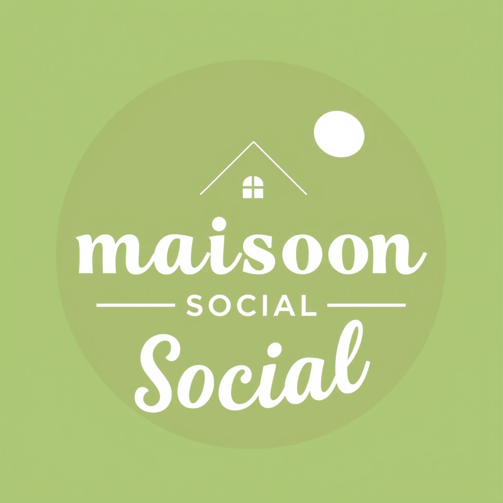 Main logo studio: necesito que hagas un logo para una aplicacion de eventos llamada Maison Social, con la paleta de colores que son las siguientes: Chartreuse CCFF00 , 