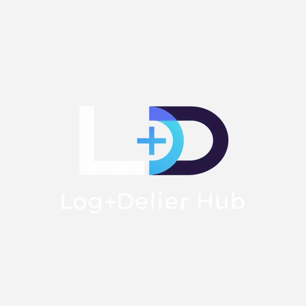 Main logo studio: Modern minimalist logo for “Logo Designer Hub”. Create a smooth, professional logo with a creative L + D symbol, clean geometric shapes, and elegant t