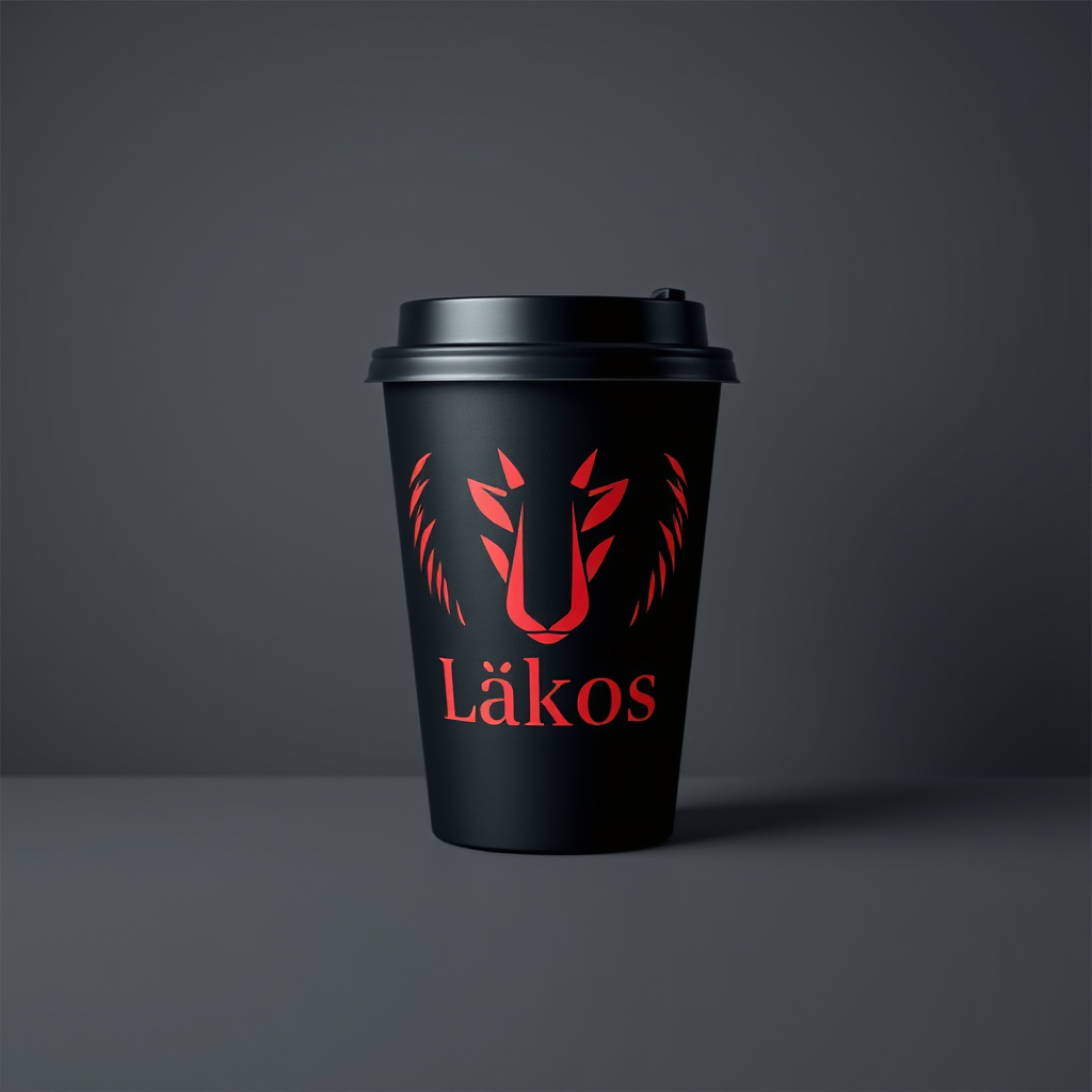 Main logo studio: Create a premium minimalist logo for a coffee shop. The exact brand name is **“Lýkos”** — spell it EXACTLY as written, including the **ý**. Do NOT wri