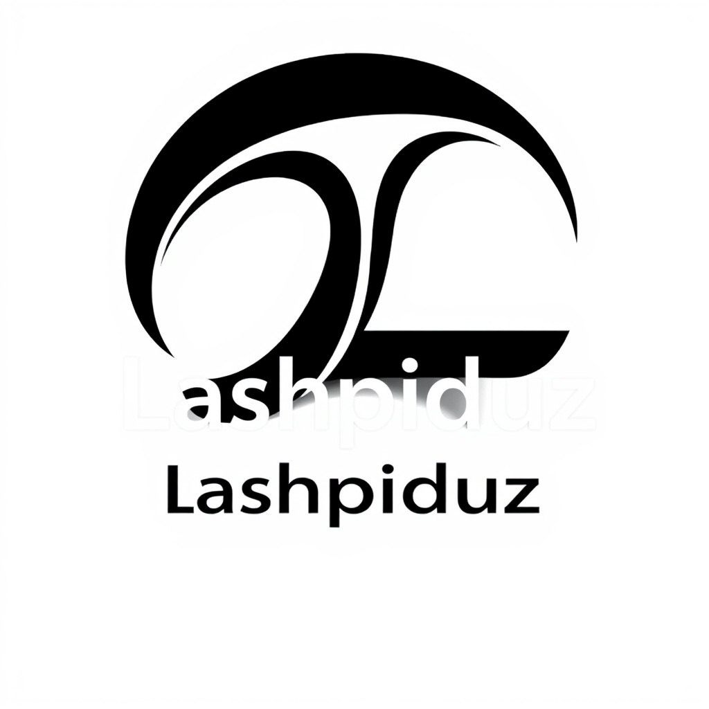 Main logo studio: Artistic modern logo for “Lashpiduz”, featuring a unique abstract L/P symbol, elegant flowing shapes, creative negative space and stylish custom lette