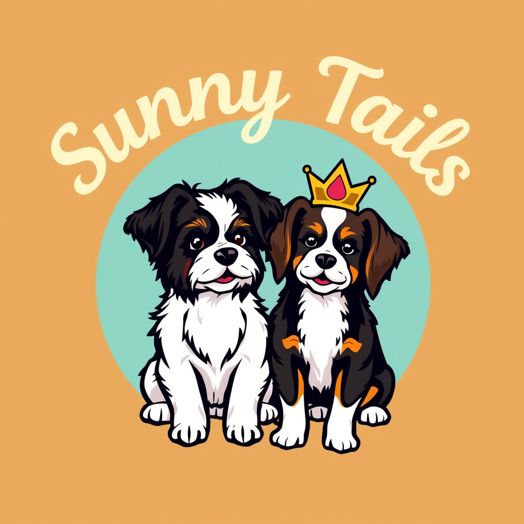 Main logo studio: Mi serve un logo per la mia toelettatura che si chiamerà Sunny Tails (grooming e dog care) che come tema deve avere il giallo e il rosa pastello e dov