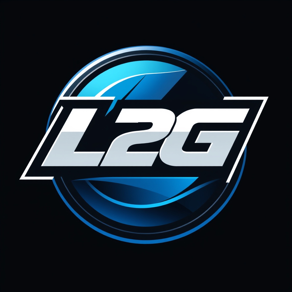 Main logo studio: peut tu nous faire un logo avec L2G avec la couleur bleu clair et noir