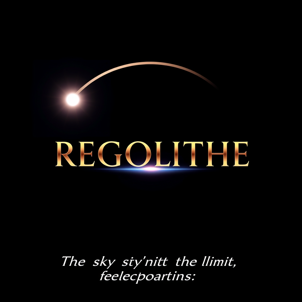 Main logo studio: premium Facebook branding graphic for REGOLITHE. Make REGOLITHE the central focus in elegant, clean, sophisticated warm metallic silver lettering.deep