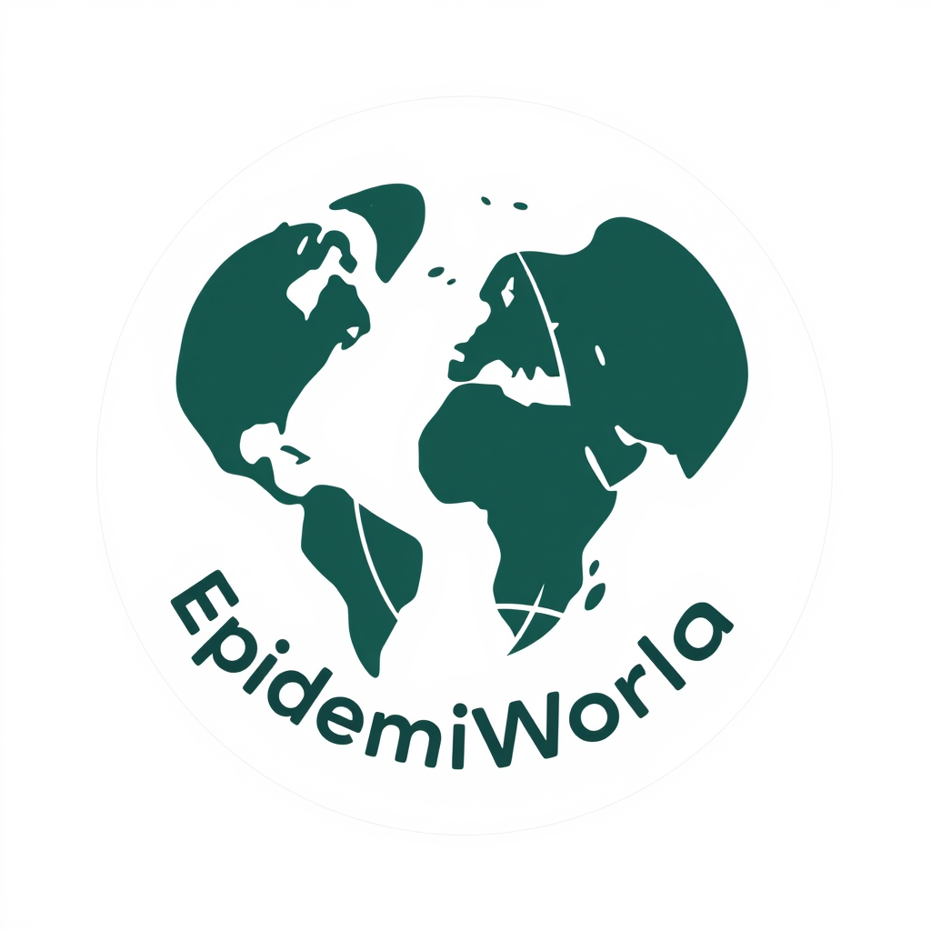 Minimalist Logo idea: minimalist logo, simple geometric mark for “EpidemiWorld — plataforma de epidemiología y salud pública. Logo moderno, científico, minimalista, profesi