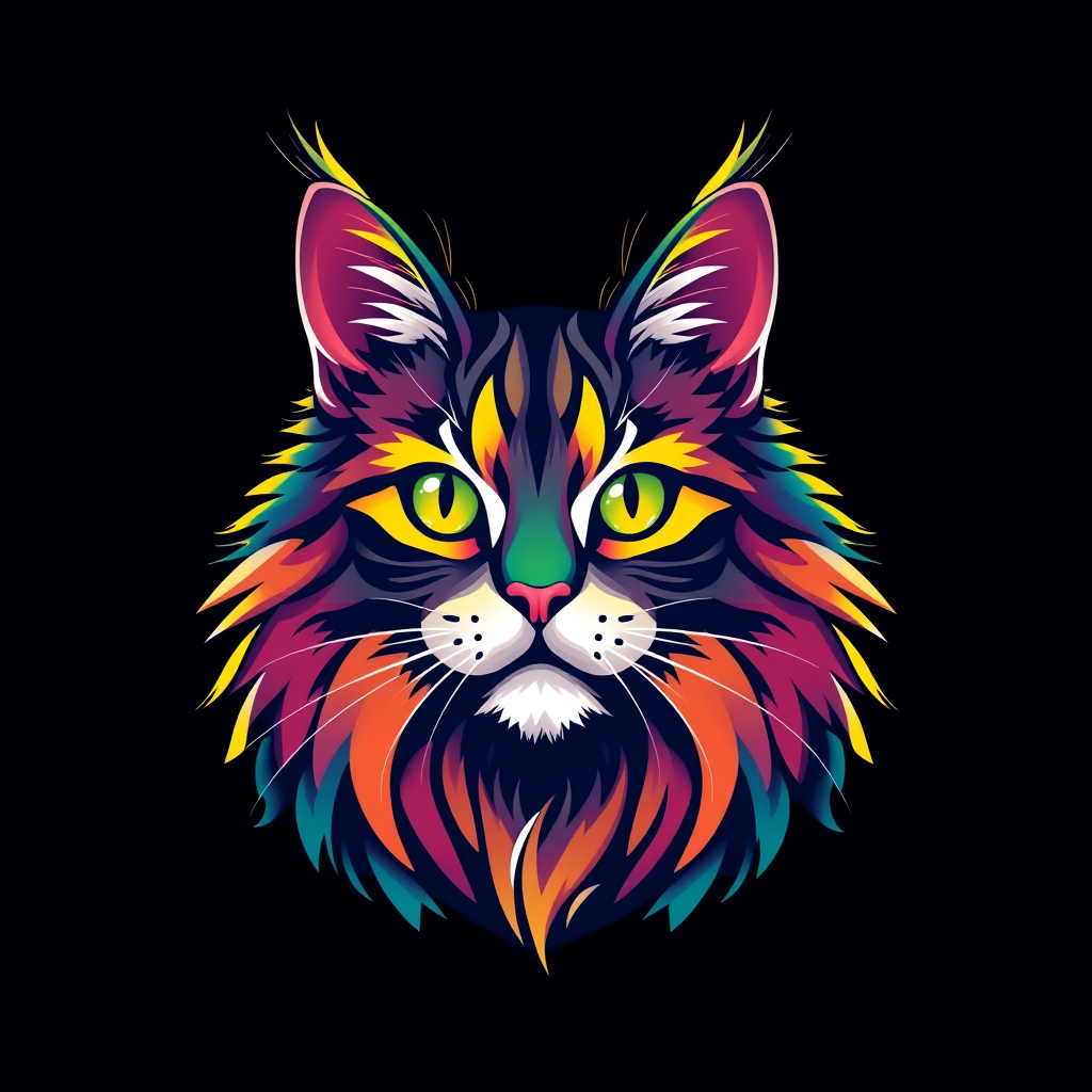 Main logo studio: Create a very beautiful colorful cat logo