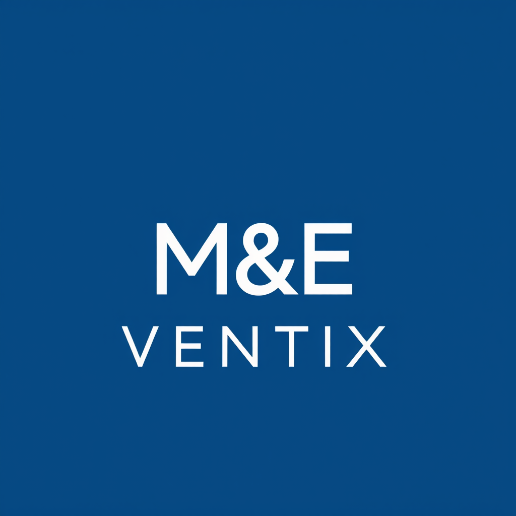 Main logo studio: M&E VENTIX — marca moderna de comercio digital. Venta de productos sobre pedido, completamente online. Crear un logo profesional, juvenil, elegante y 