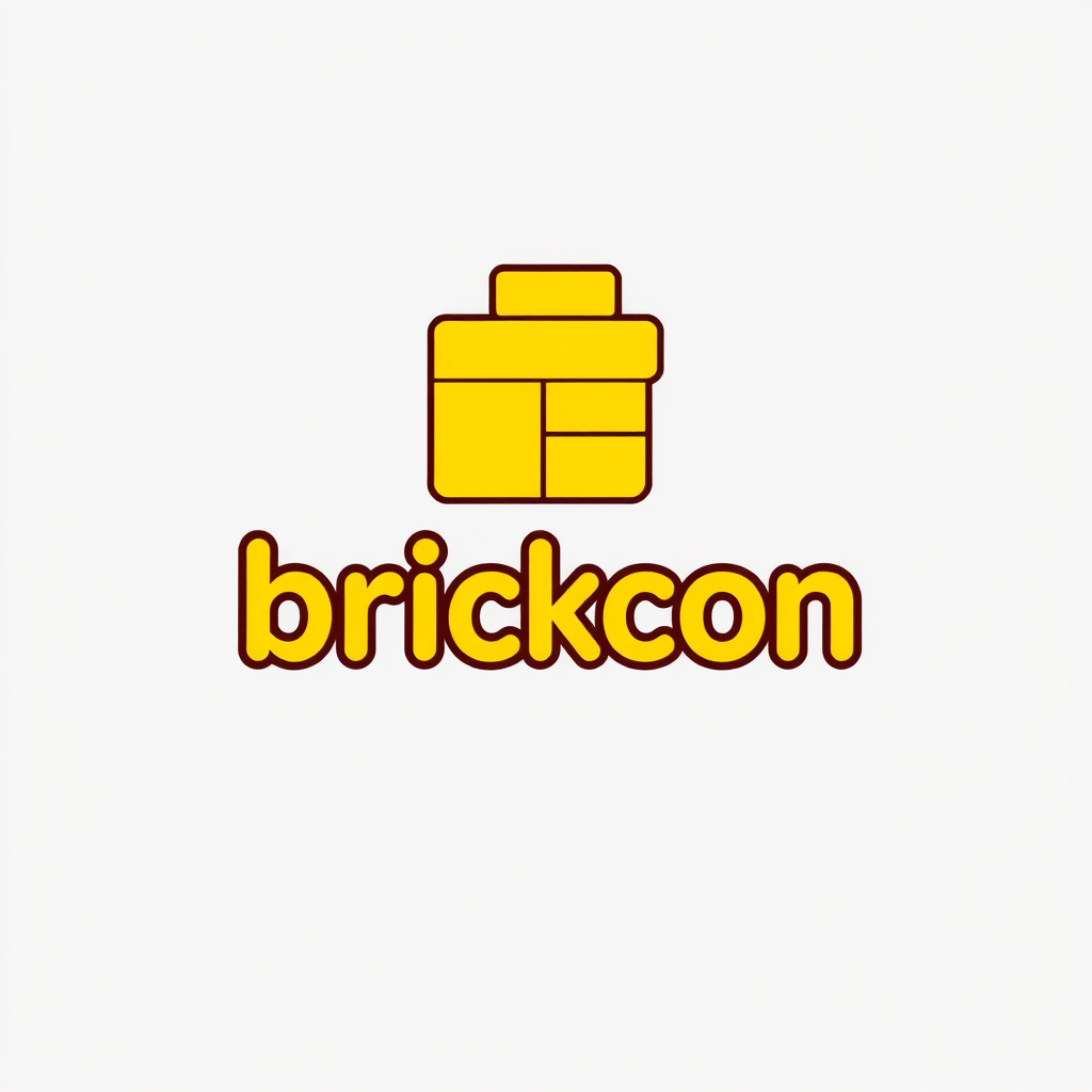 Main logo studio: Brickon is a marketplace for buying and selling secondhand LEGO pieces, built around trust and fair pricing. The logo should feel unmistakably LEGO —