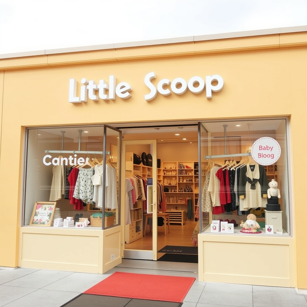 Main logo studio: Little scoop, baby clothing brand