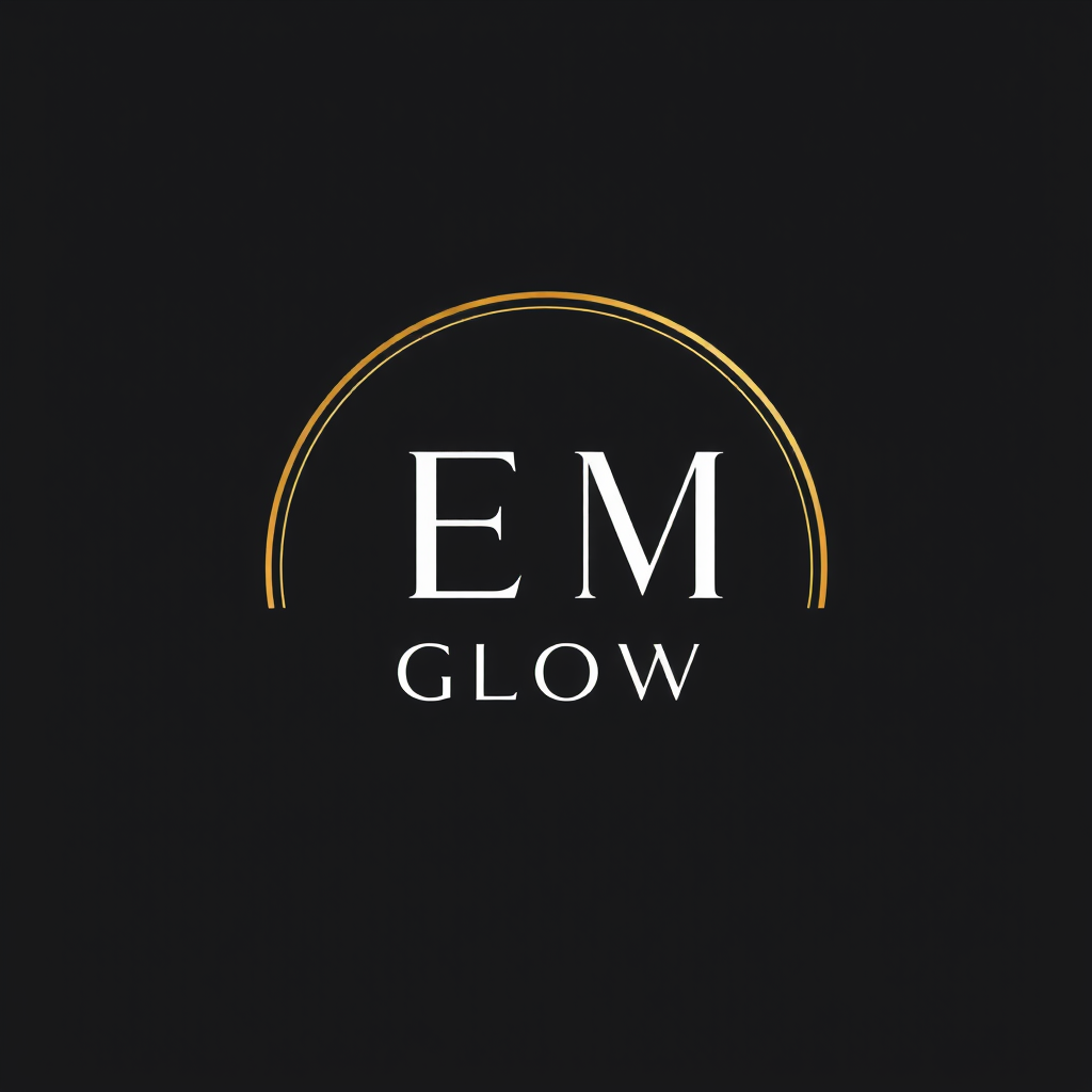 Main logo studio: LEM GLOW es una marca prémium de belleza y cuidado personal que ofrece productos de belleza, cuidado corporal y cosmética. Su identidad visual debe tr
