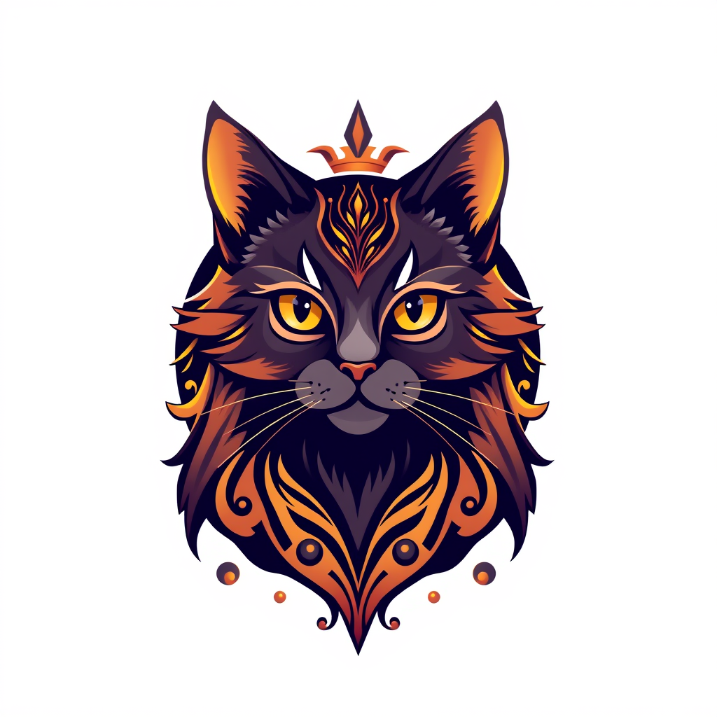 Main logo studio: Create a very beautiful cat logo with a luxurious look