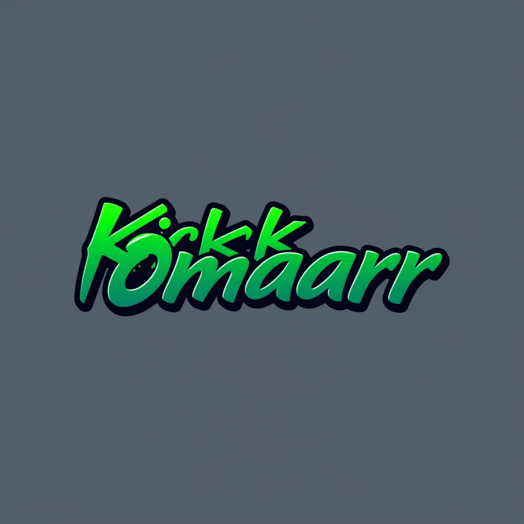 Main logo studio: استخدم ده، هو أقرب للنسخة اللي عجبتك مع تغيير لون Omaarr فقط: Create a small, clean and stylish gaming logo featuring “Kick Omaarr”. Keep the same cal
