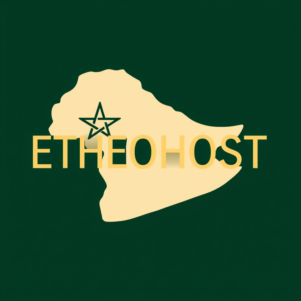 Main logo studio: ETHIOHOST is a modern Ethiopian hospitality, destination, and experiences brand representing connection, welcoming, movement, trust, discovery, and qu