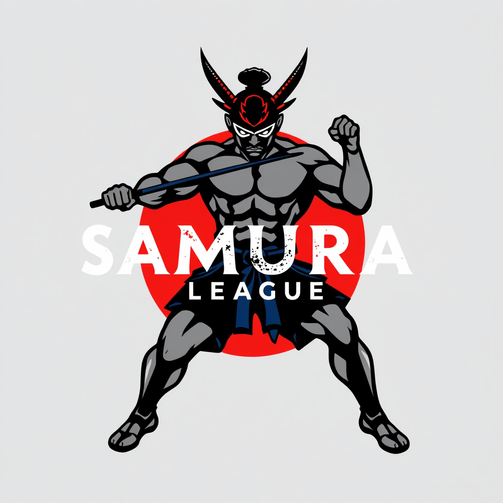 Main logo studio: The Name is just "SAMURAI-LEAGUE" The logo is made for a calisthenics competition, for advertising and for certificates for the winners and as a headl