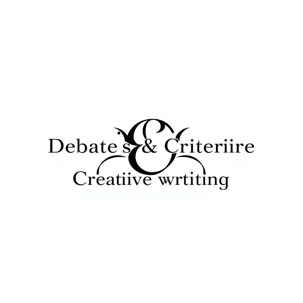 Monogram Logo idea: monogram logo combining the letters "Debates & Creative writing Society" write this axactly with an aesthetic and outstanding style for whatsapp group