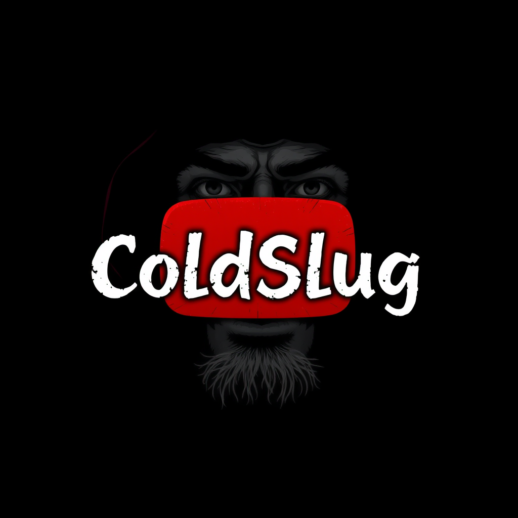 Main logo studio: Pour ma page de profile sur YouTube crée une image avec juste écrit mon pseudo ColdSlug en mode grave stylée