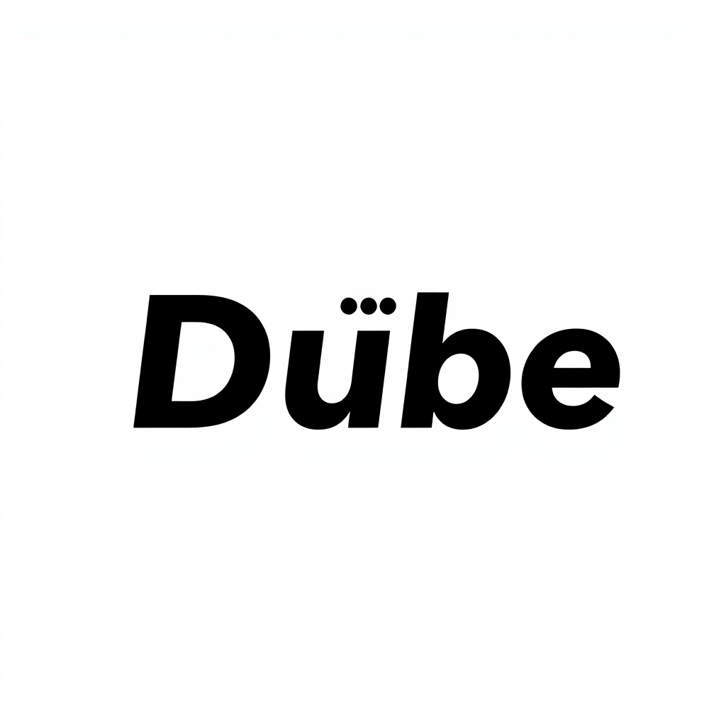 Wordmark Logo idea: wordmark logo of اعملي لوجو لقناة يوتيوب للاطفال اسمها Dube Dube , bold clean typography, flat vector logo, centered, solid white background, high con