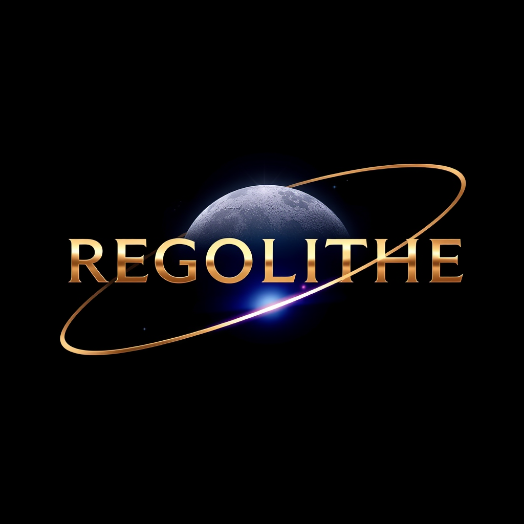 Main logo studio: premium Facebook branding graphic for REGOLITHE. Make REGOLITHE the central focus in elegant, clean, sophisticated warm metallic silver lettering. Use