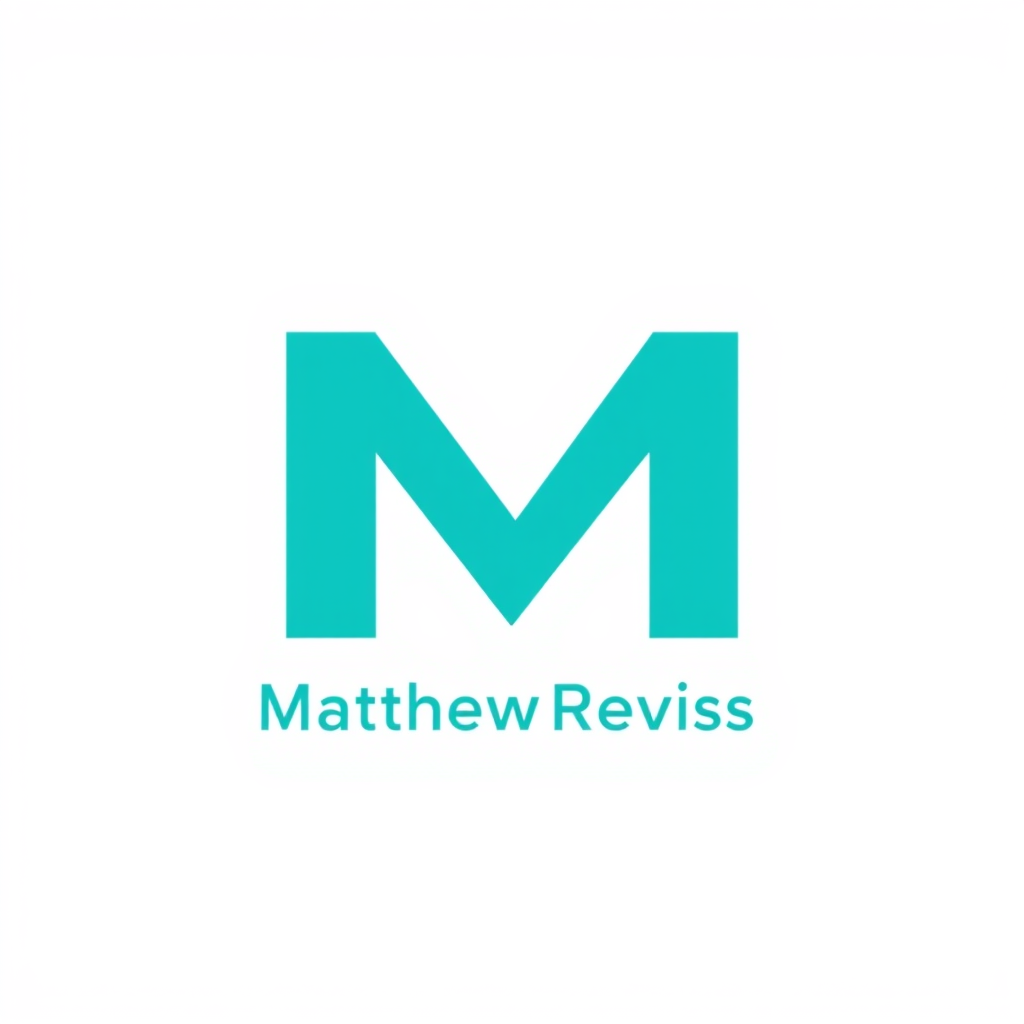 Main logo studio: Minimalist TikTok study logo for MatthewRevises. Large bold M, A+ symbol, clean academic style, simple white deshin, circular profile-picture composit