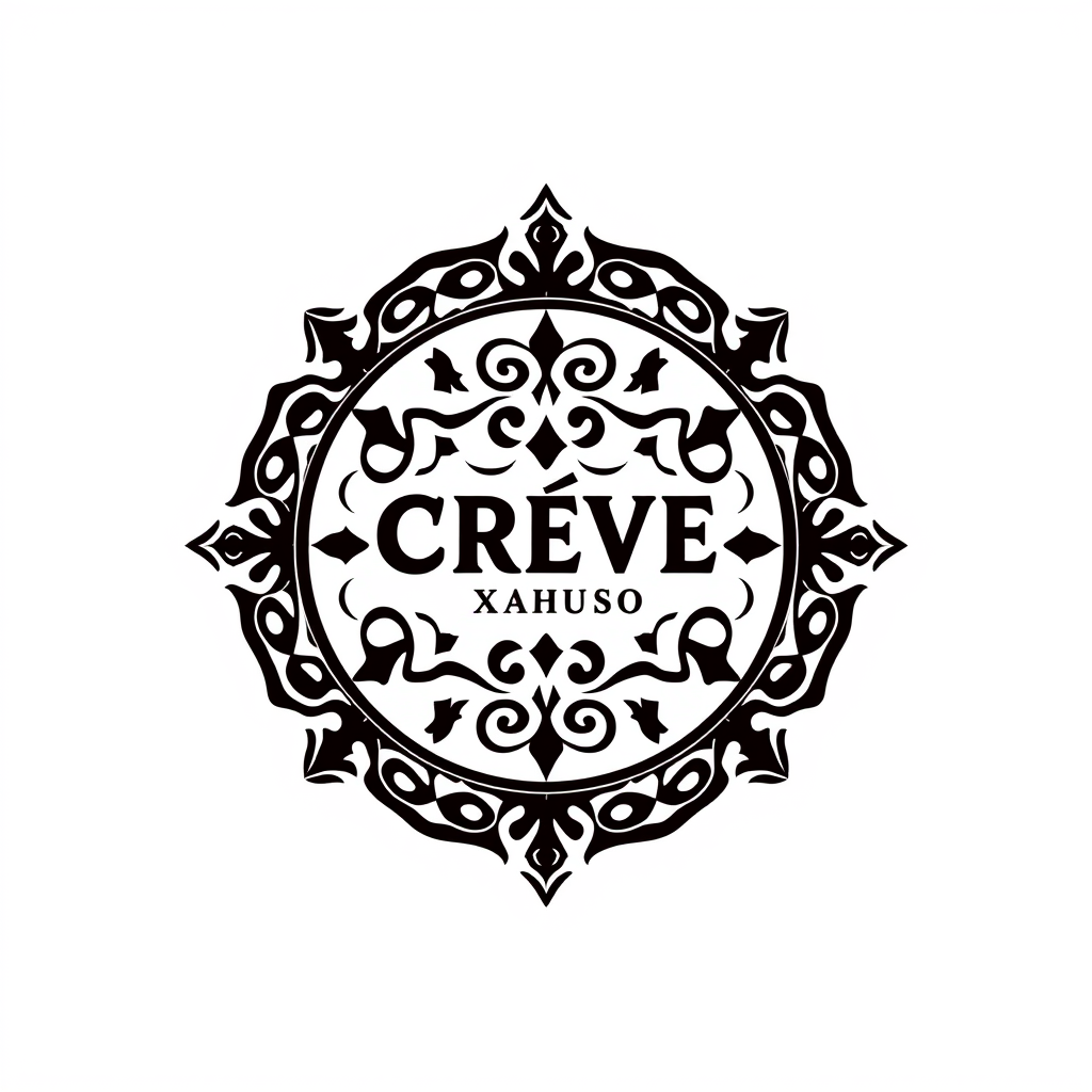 Emblem Logo idea: emblem logo of Crea un simbolo/escudo de mi grupo de musica. Somos dos chicos y nuestro grupo de musica eléctronica se llama CRÆVE X AIUSO , intricate