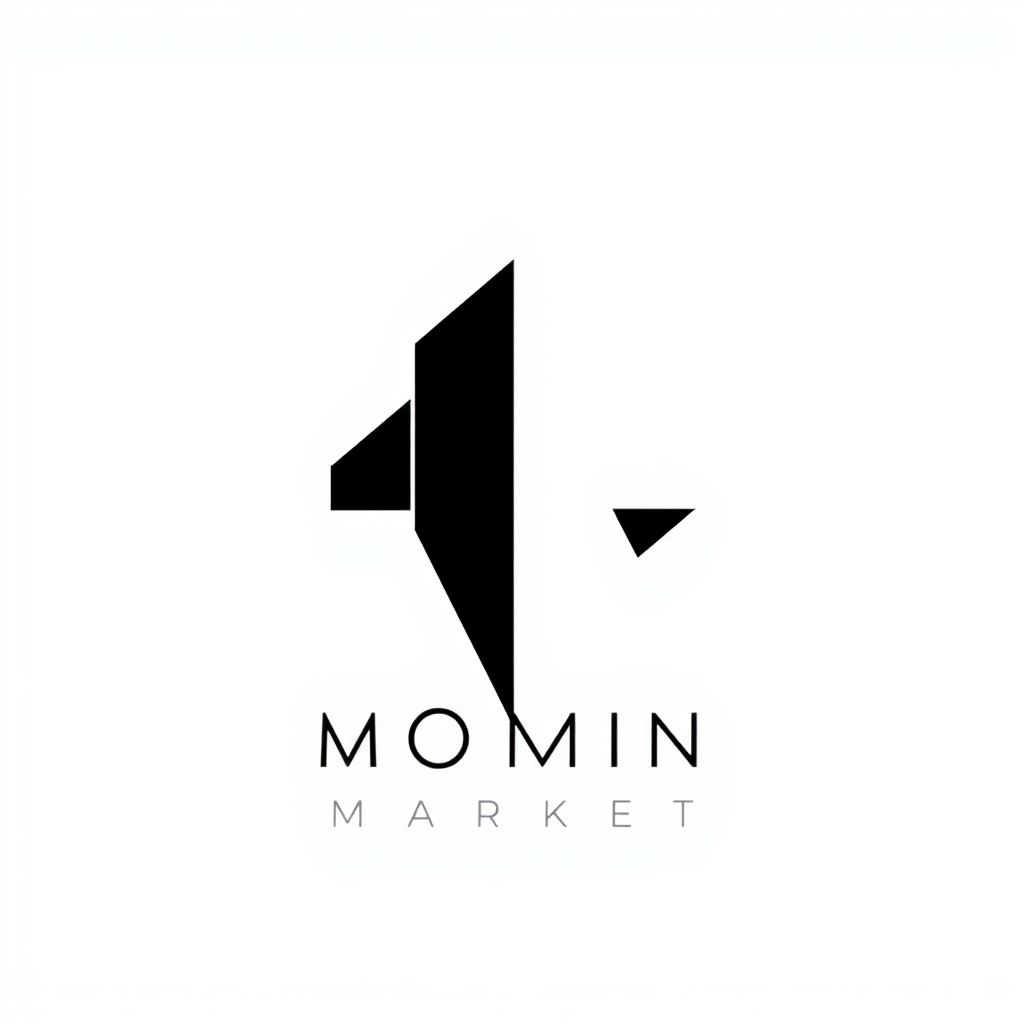 Minimalist Logo idea: minimalist logo, simple geometric mark for ROMIN MARKET , flat vector, clean lines, centered, solid white background, lots of negative space, high con