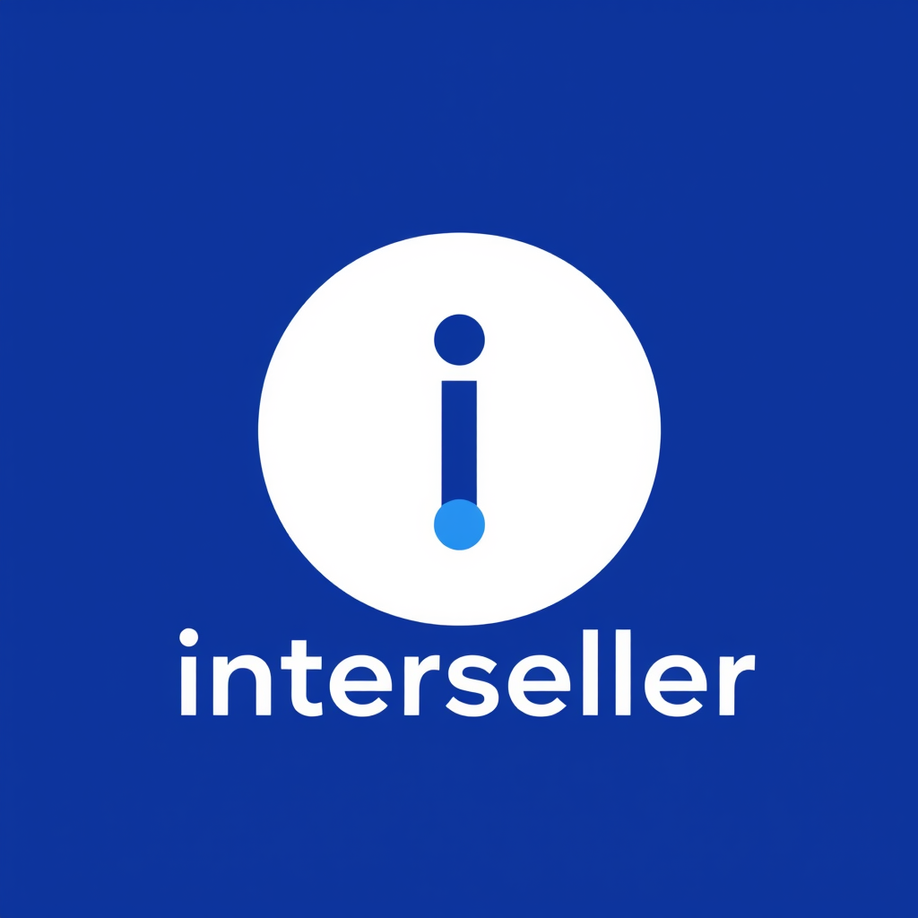 Main logo studio: Create a modern minimalist logo for Interseller, combining sales, connection, and growth. Use a clean “I” or “IS” symbol, deep blue + purple, with bol