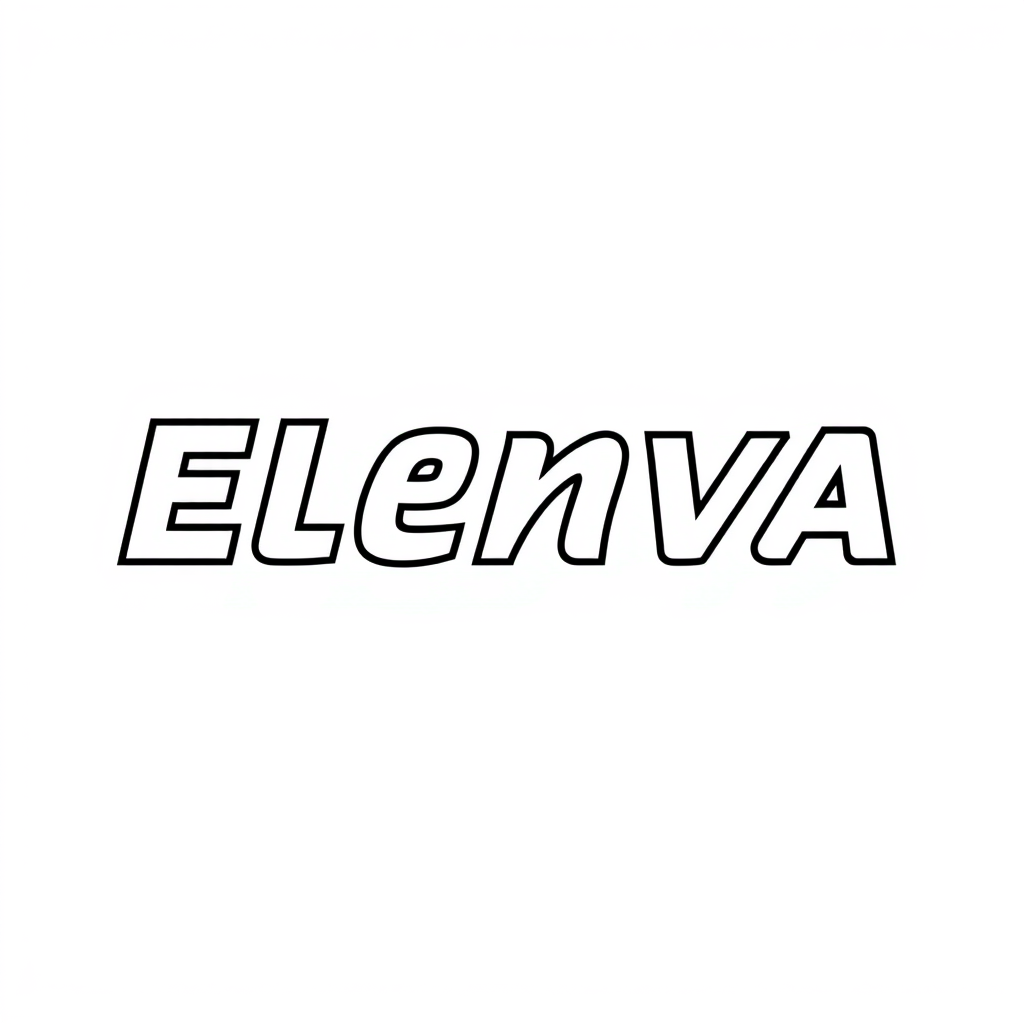 Main logo studio: Quiero un logo para una marca de ropa de gimnasio de mujeres y que el logo solo contenga el texto del nombre de la marca que es el Elenva color negro