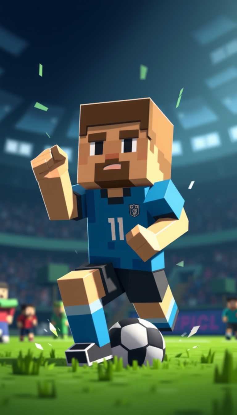 Main logo studio: Minecraft calcio Steve fa Gol