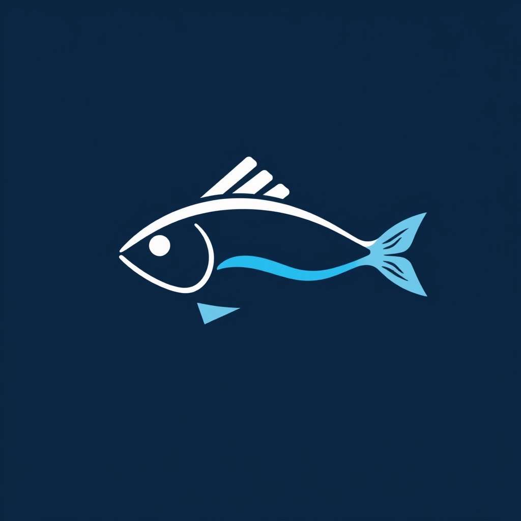 Main logo studio: Create a unique premium logo symbol for a high-end frozen seafood store specializing in frozen fish and seafood. Combine seafood + freshness + freezin