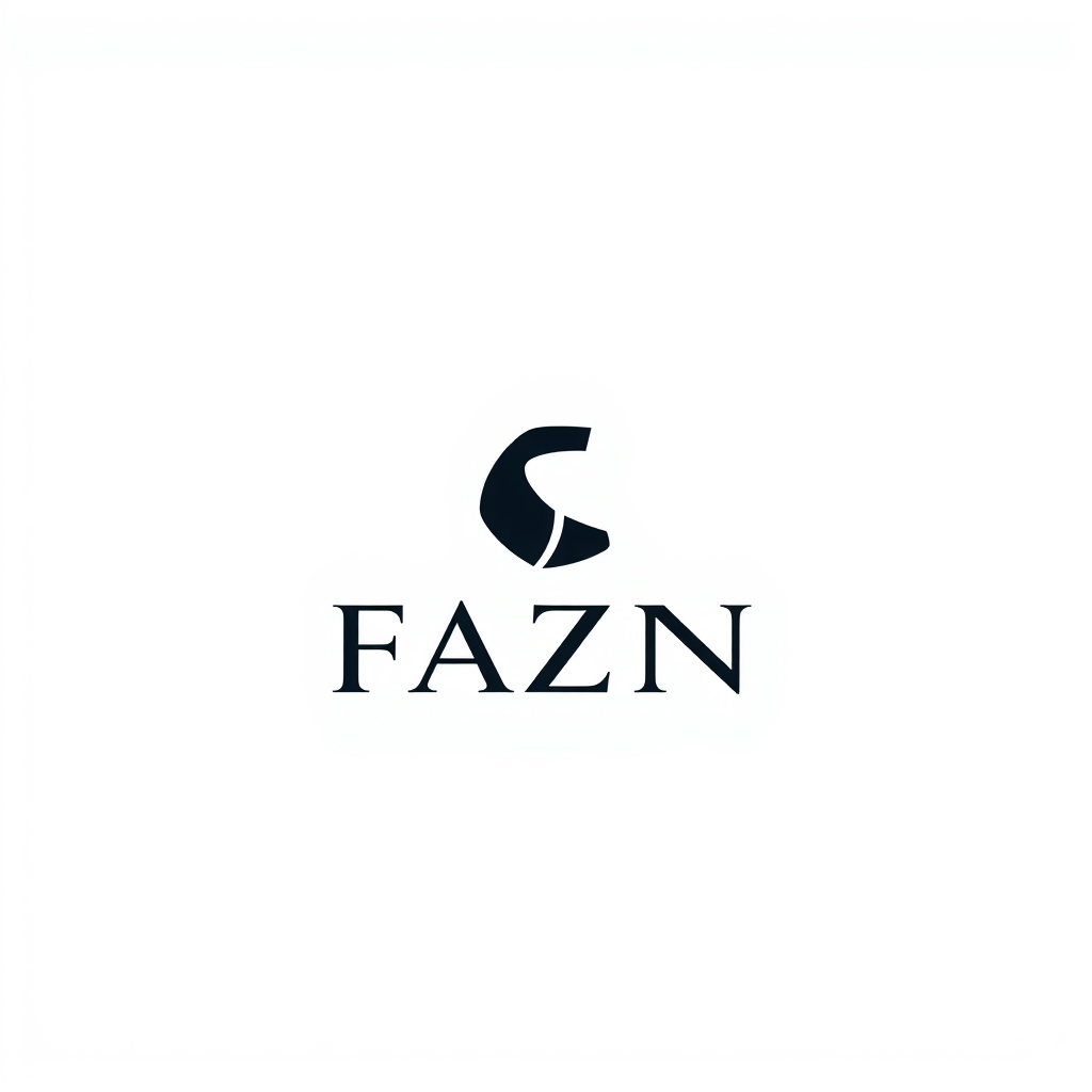 Main logo studio: FAZN. Brand that will be selling and reselling on social media platforms. Professional, clean, minimalist, customer enticing, trustworthy, business, p