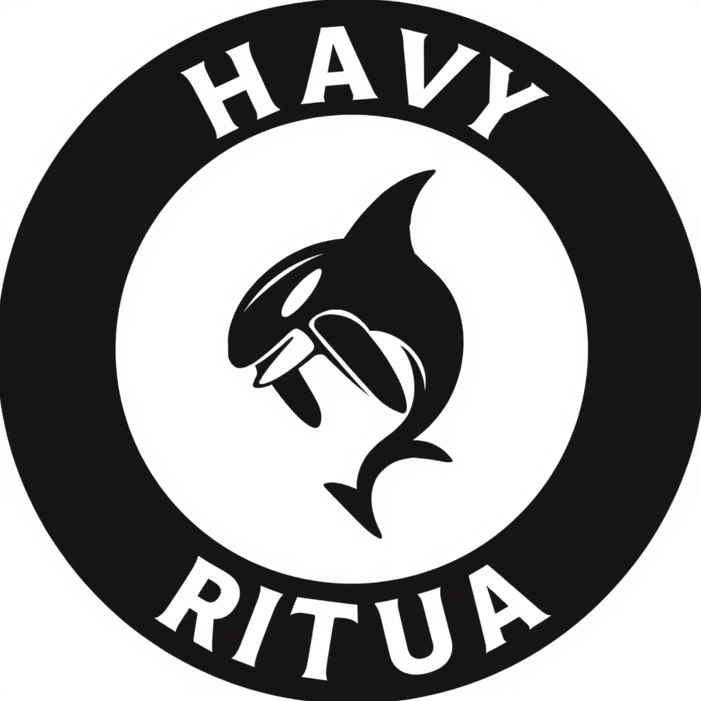 Main logo studio: Create an iconic abstract symbol for a hardcore bodybuilding brand called "HEAVY RITUAL". The symbol should communicate the characteristics of a kille