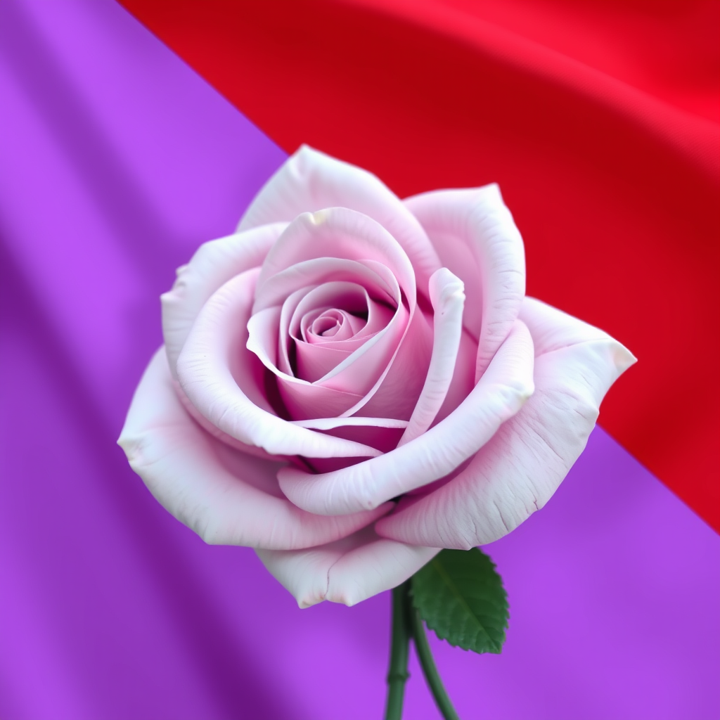 Main logo studio: flagge mit rot und lila mit einer weißen rose und denn text MR drauf