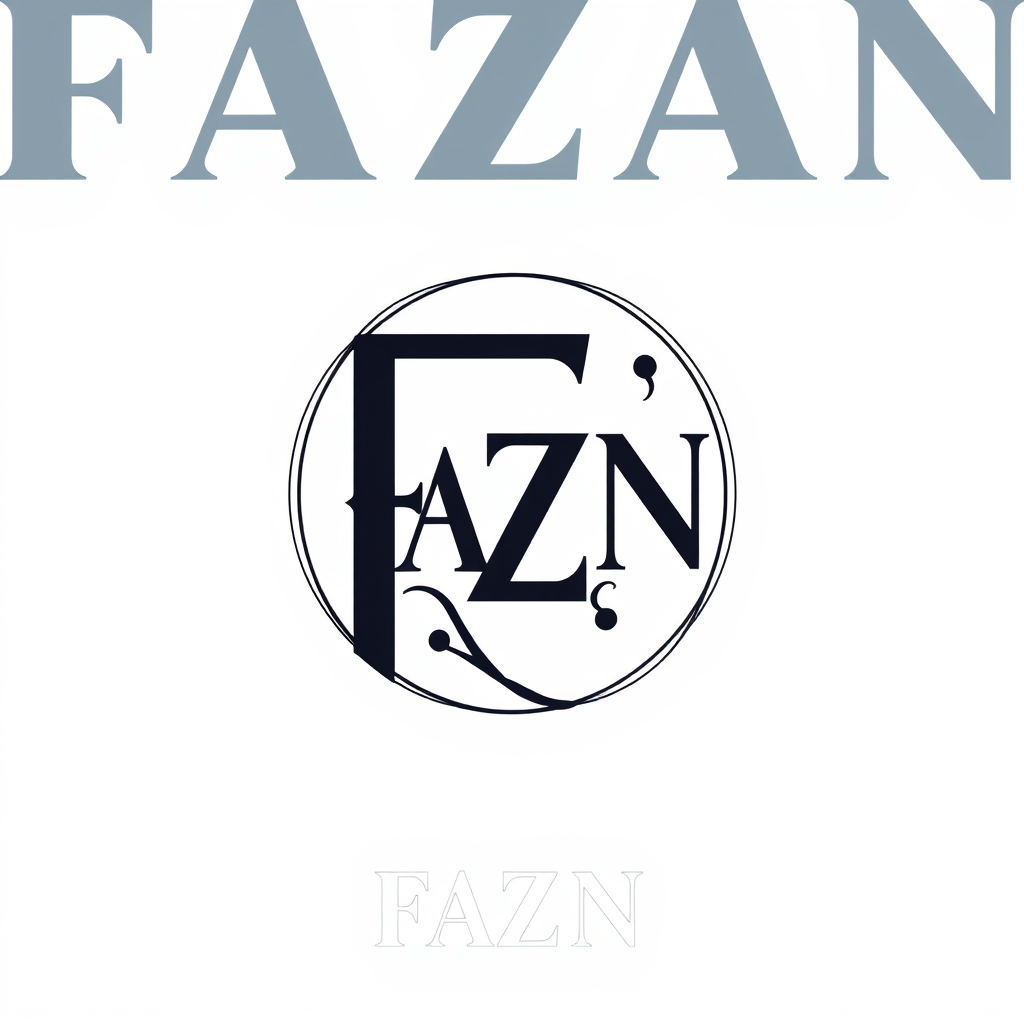 Monogram Logo idea: monogram logo combining the letters monogram logo combining the letters FAZN, clothing and bags brands , elegant intertwined letterforms, flat vector