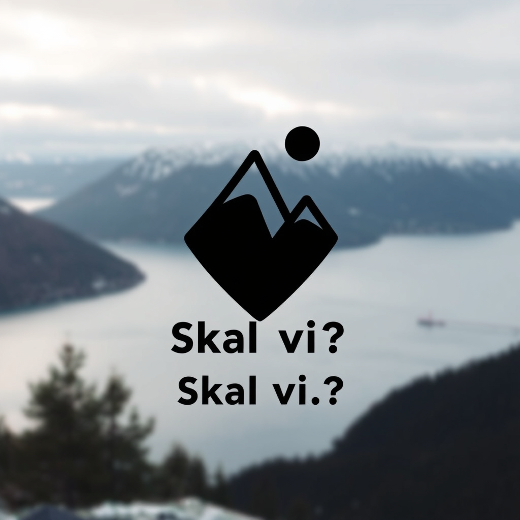 Main logo studio: Skal vi ..? — a Norwegian app for finding local things to do with other people. Warm community, Northern Norway, real-life connection, spontaneous act
