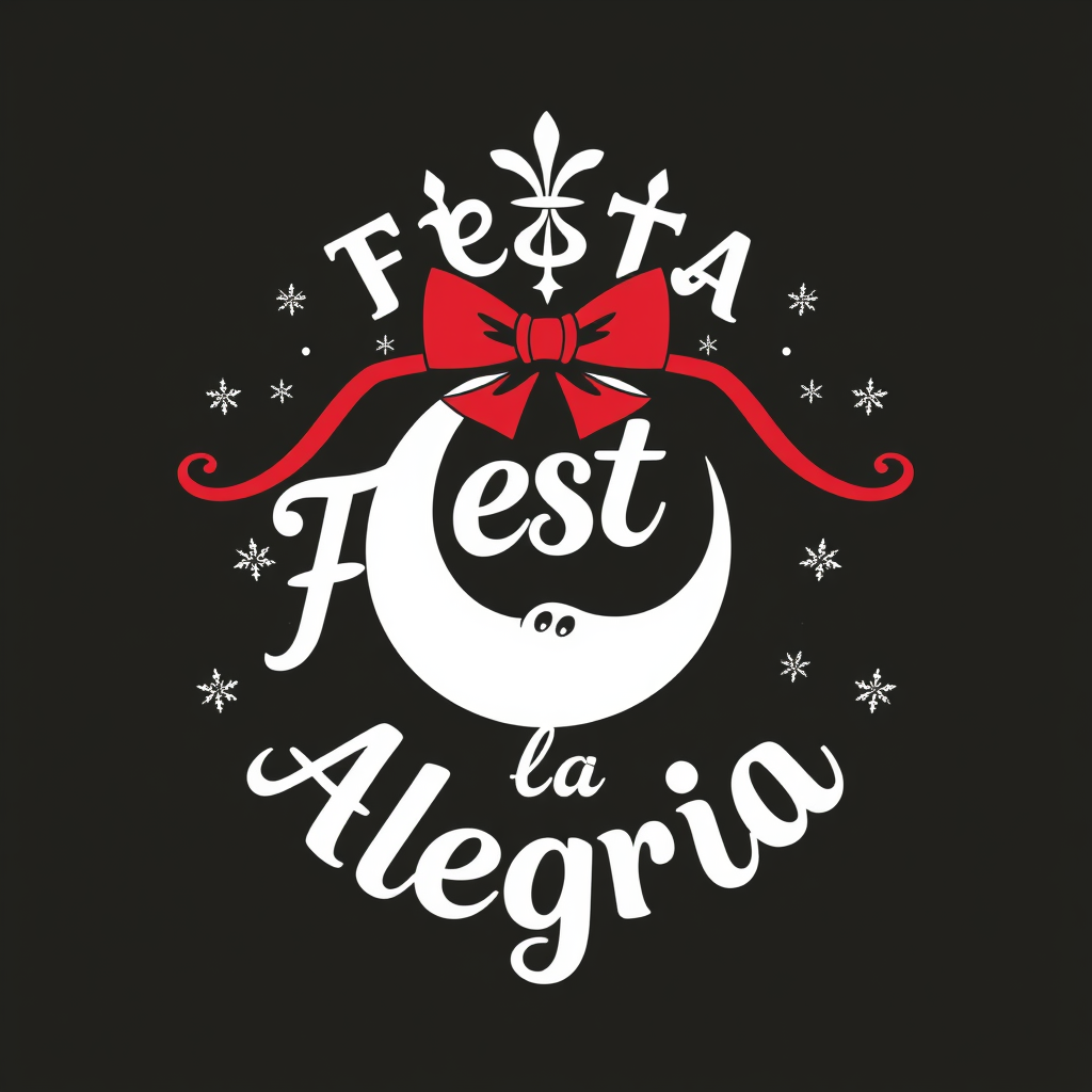 Main logo studio: hazme un logo con propósito navideño que diga Fiesta de la Alegria, que tenga un tamaño para ponerlo en una esquina de excel mediano}