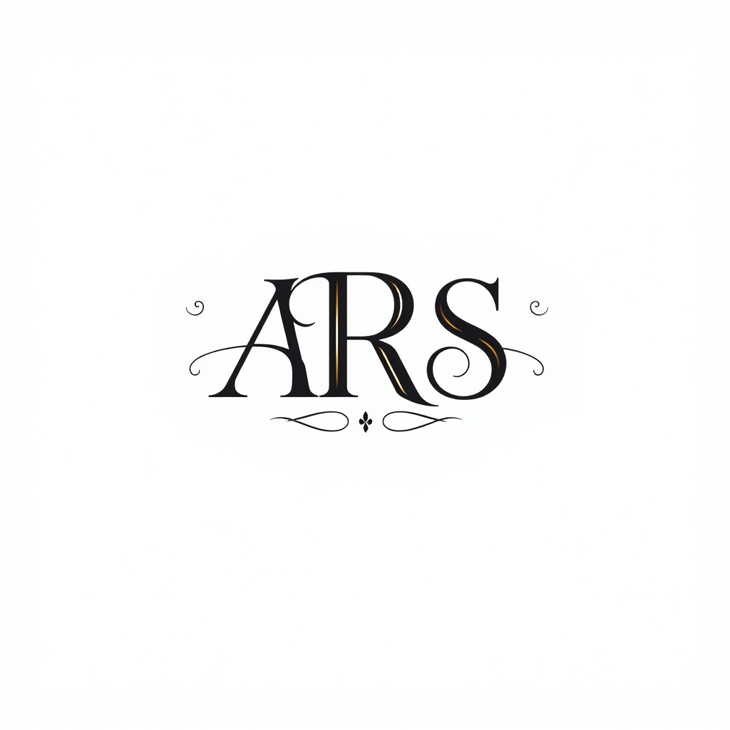 Lettermark Logo idea: lettermark logo of the letters ARS And add some lines and decorations and details , monogram initials, elegant typographic design, interlocking or sta