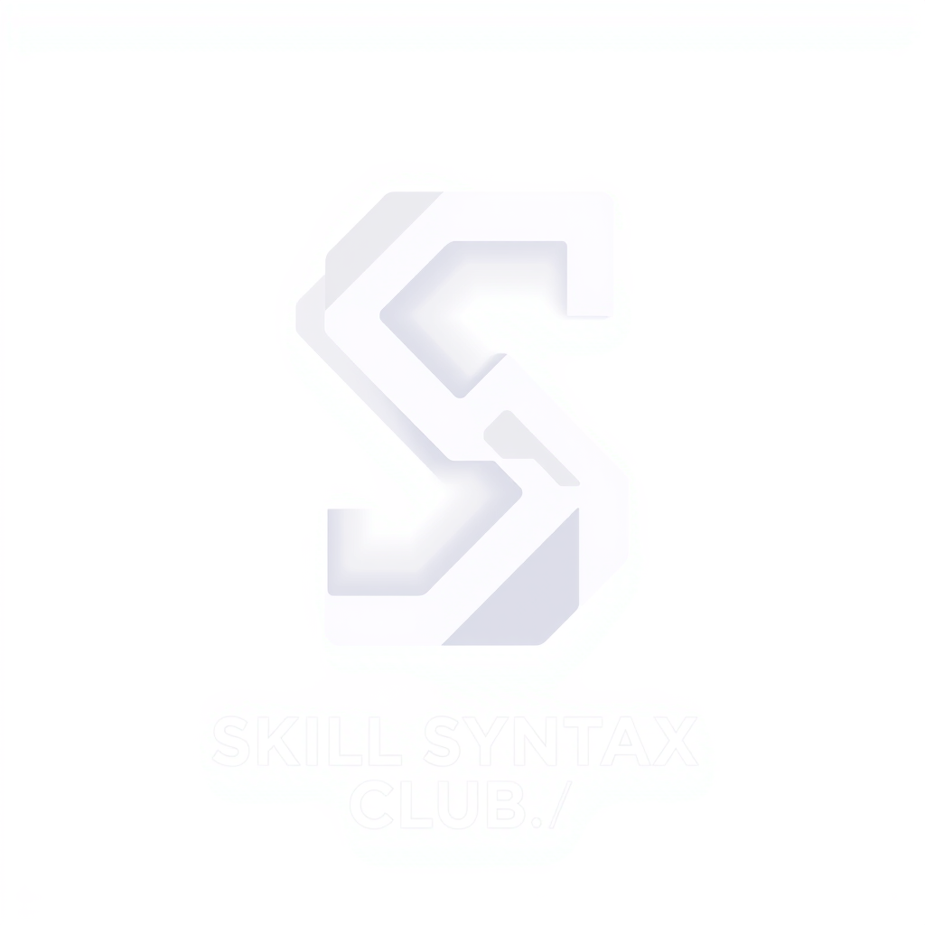 Main logo studio: Create a striking, original logo for Skill Syntax Club, representing Coding, Technology, Innovation, Creativity and Problem-Solving. Design a bold abs