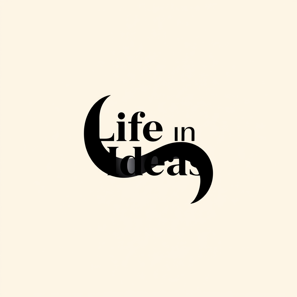 Main logo studio: Modern 2026 brand identity for “Life in Ideas”. Create a bold, distinctive abstract symbol based on ONE clever visual concept: an unexpected flowing s