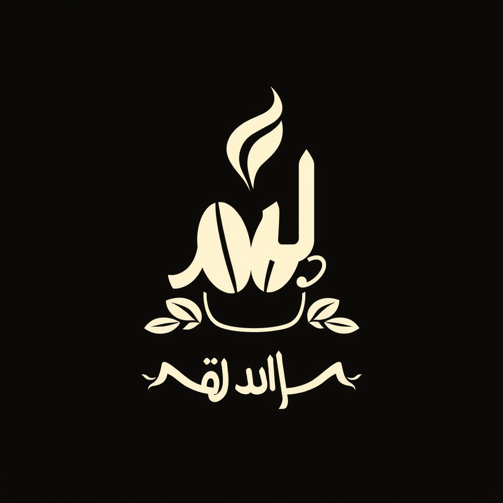 Main logo studio: It's a rostery logo, it's a place for coffee and homemade food it's name is "الرّيم" i want two coffee beans for the ي instead of points, under الريّم