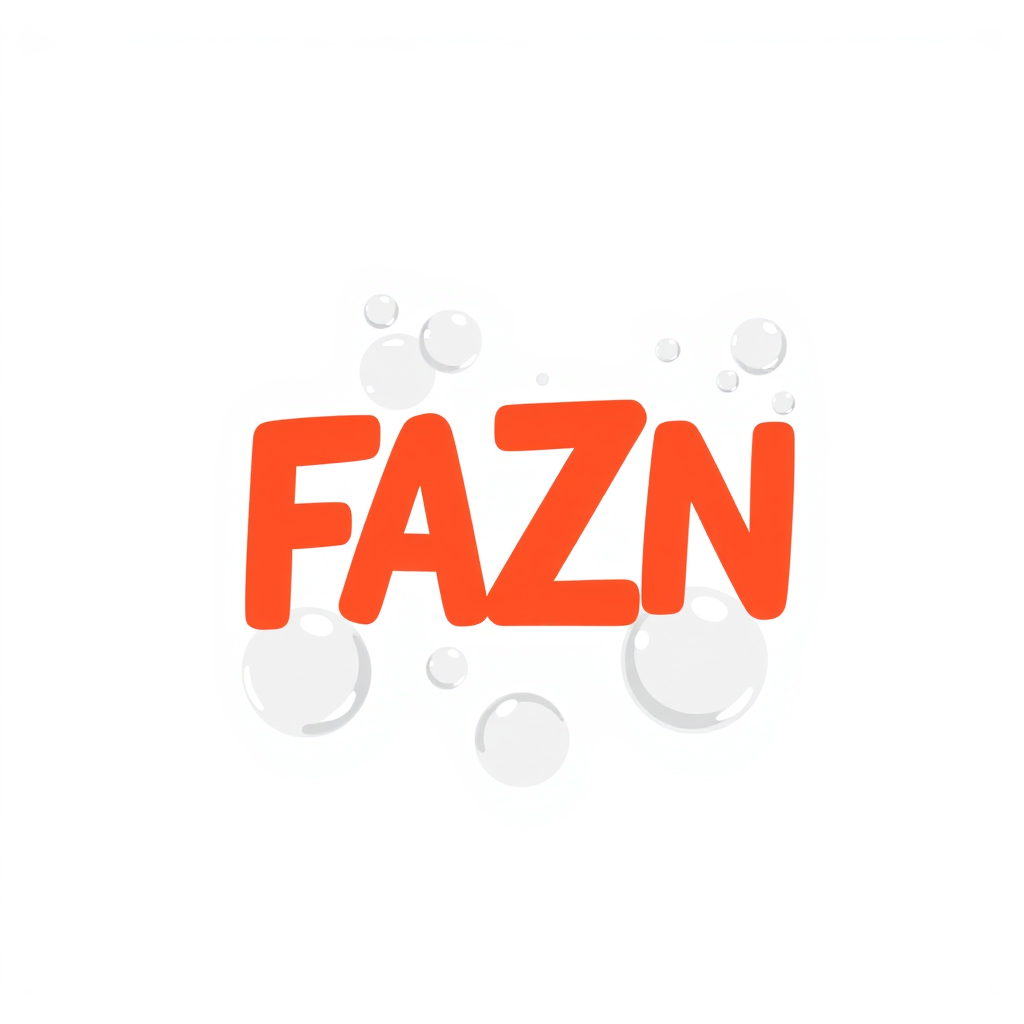 Main logo studio: My brand name is FAZN. MAKE A BUBBLY LOGO