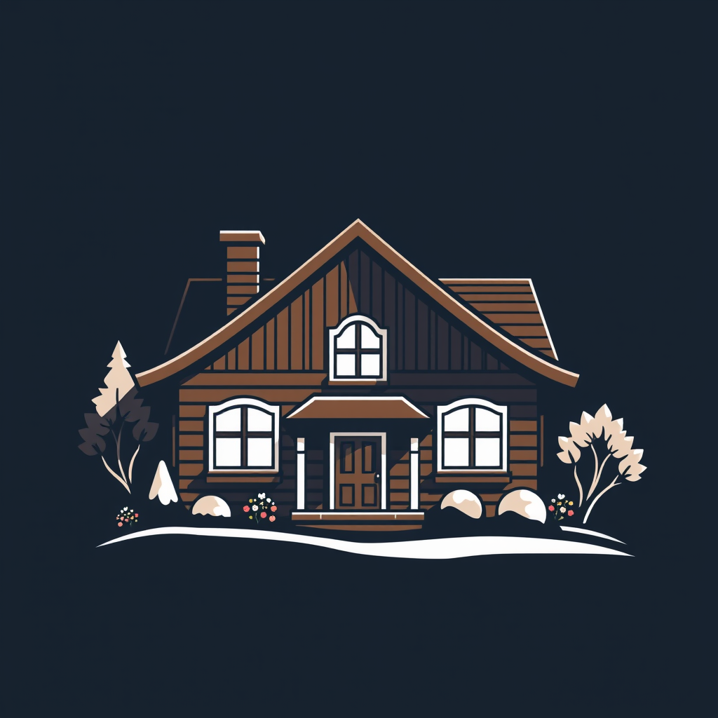 Main logo studio: Create an image logo. Brown house with white begron