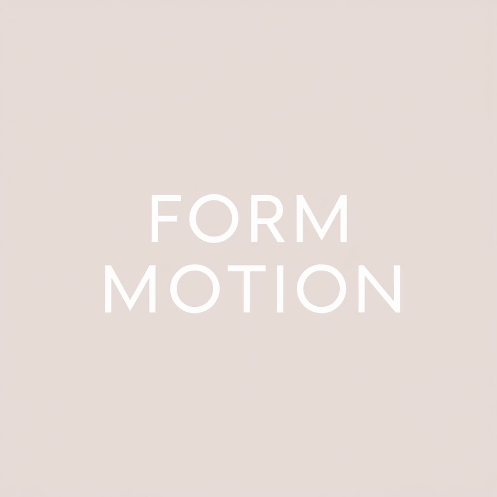 Main logo studio: Create a premium, minimalist visual identity for a creative studio named “FORM MOTION