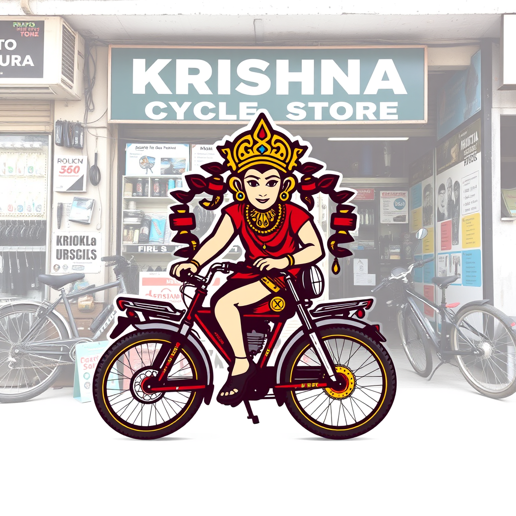 Main logo studio: the name of the shop is Krishna Cycle Store selling cycle parts and cycle please make a logo for my shops insta account