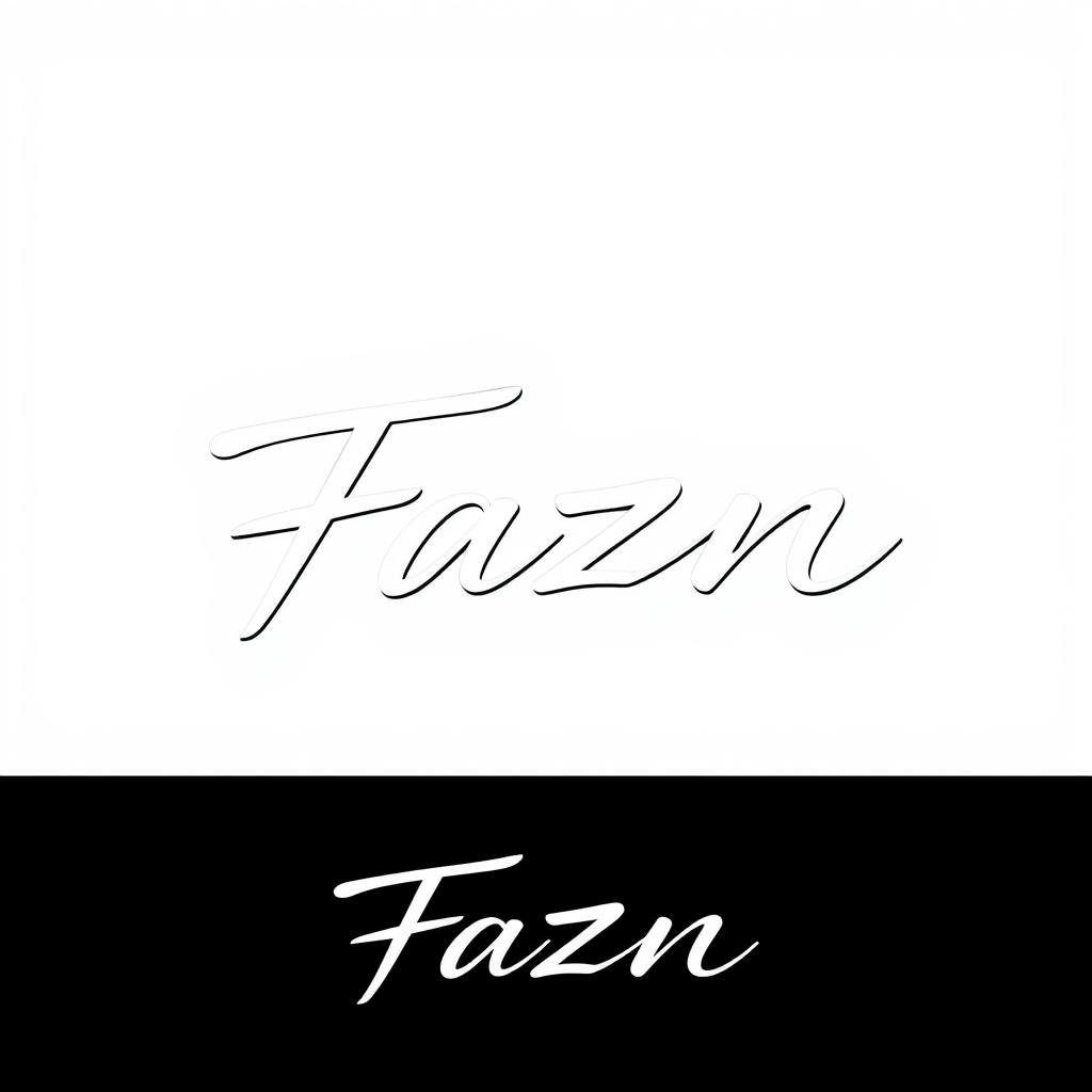 Signature Logo idea: signature logo of the name signature logo of the name FAZN , elegant handwritten calligraphy, flowing script lettering, personal signature style, deli