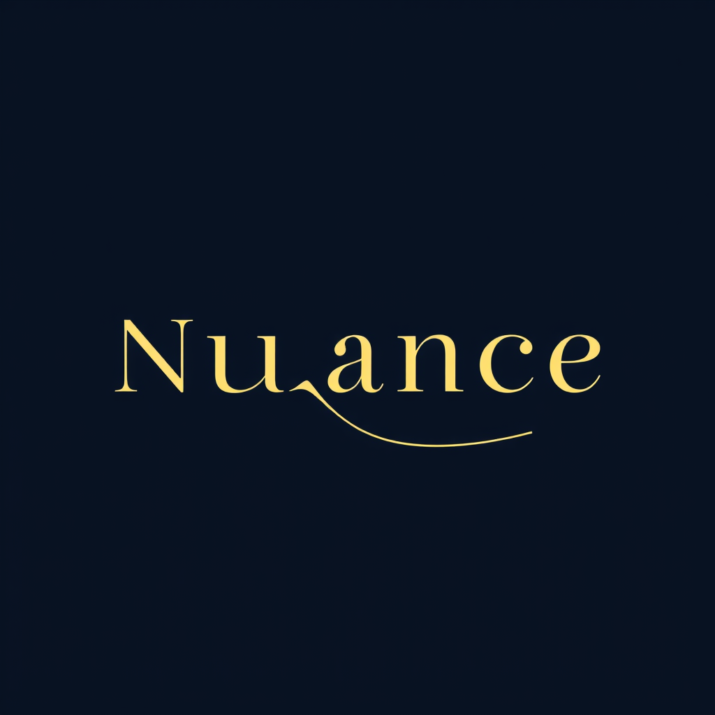 Main logo studio: Luxury **NUANCE** logo, deep navy-blue background (#071A33), NOT black. Use a thin, elegant, elongated high-fashion serif font. Make the **N tall and 