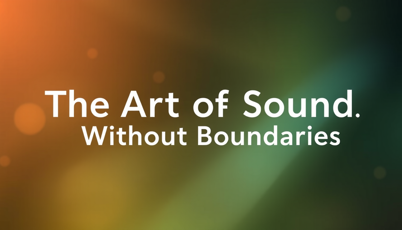 Main logo studio: typography that says "The Art of Sound, Without Boundaries." in Great Vibes font type.