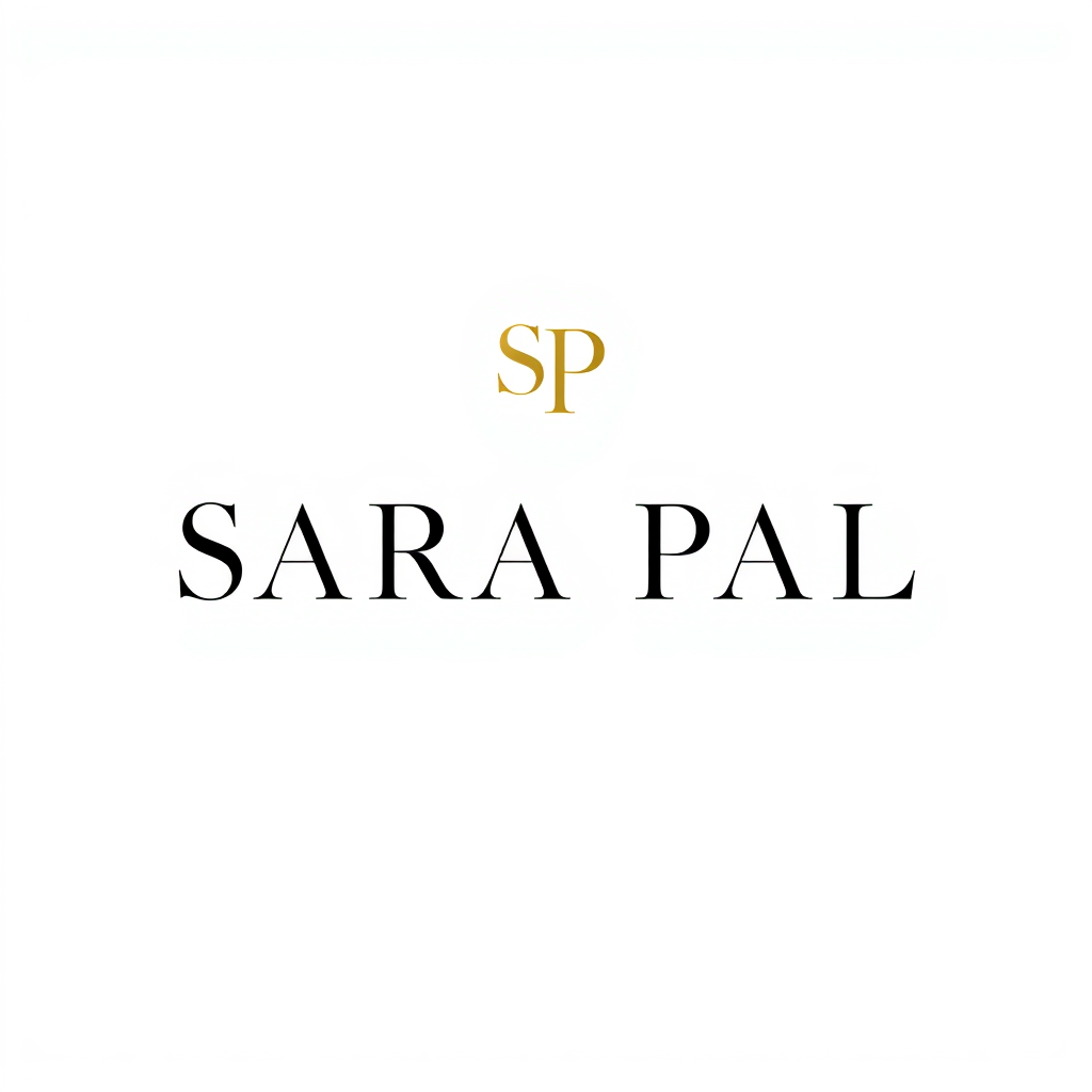 Main logo studio: Create a timeless, elegant, memorable logo for a cosmetics brand named SARA PAL. Make SARA PAL the main focus with sophisticated, distinctive typograp