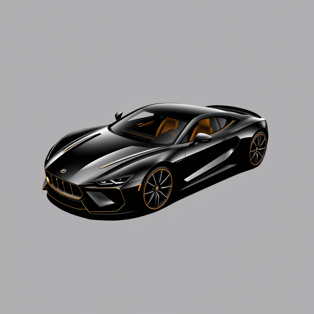 Main logo studio: Name of the brand is ALI QADIR Luxury automotive logo, sleek car silhouette, ALI QADIR inside the car, black and gold, premium, modern, clean business